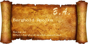 Berghold Apolka névjegykártya